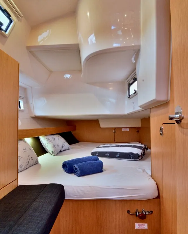 Cabin on Stella, a Bavaria Cruiser 41 sailboat at Grad Šibenik, Croatia