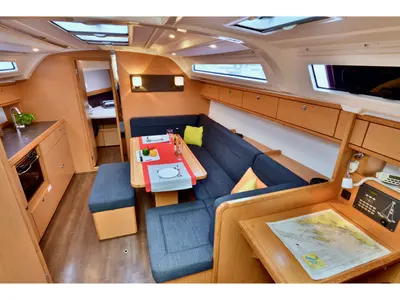 Salon of Stella, a Bavaria Cruiser 41 sailboat at Grad Šibenik, Croatia