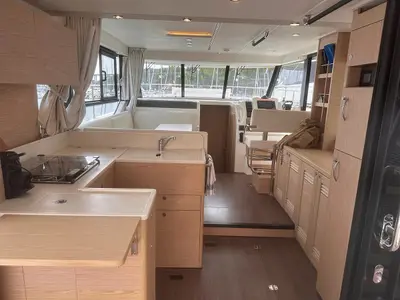 Galley of Moritz, a Beneteau Swift Trawler 41 Fly motor yacht at Biograd na Moru, Croatia