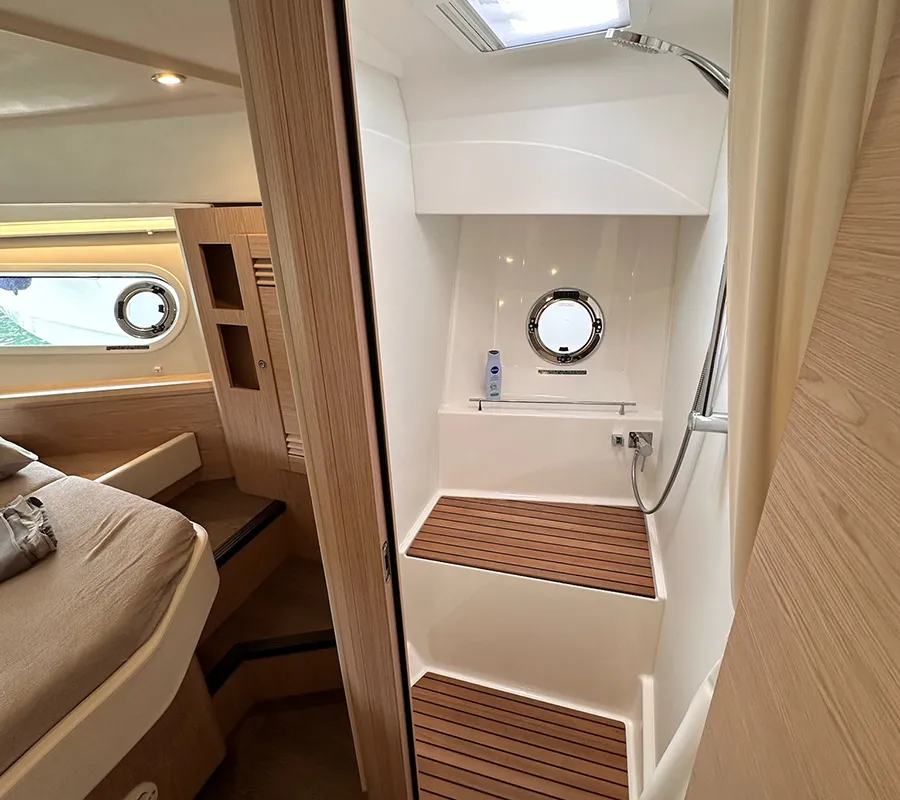 Head on Moritz, a Beneteau Swift Trawler 41 Fly motor yacht at Biograd na Moru, Croatia
