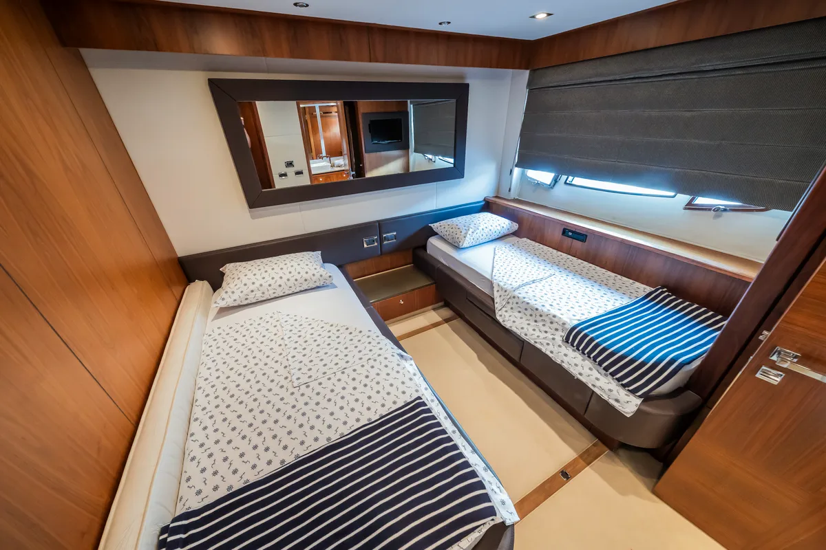 Cabin on The Best Way, a Sunseeker Yacht 86 motor yacht at Dubrovnik, Croatia