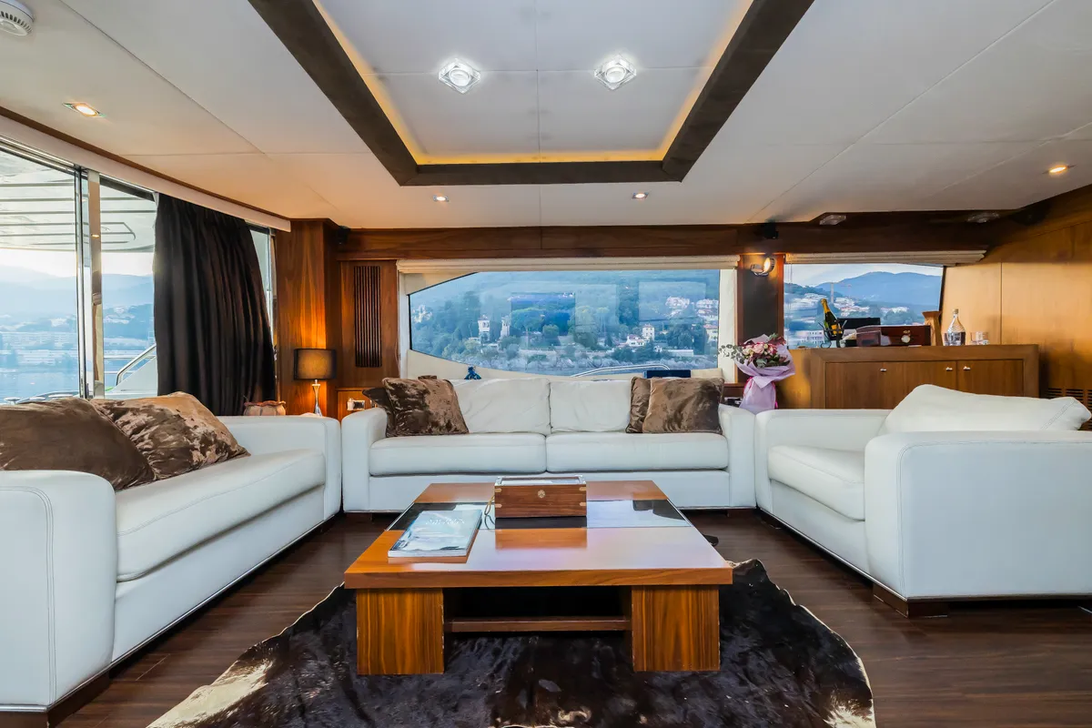 Salon of The Best Way, a Sunseeker Yacht 86 motor yacht at Dubrovnik, Croatia