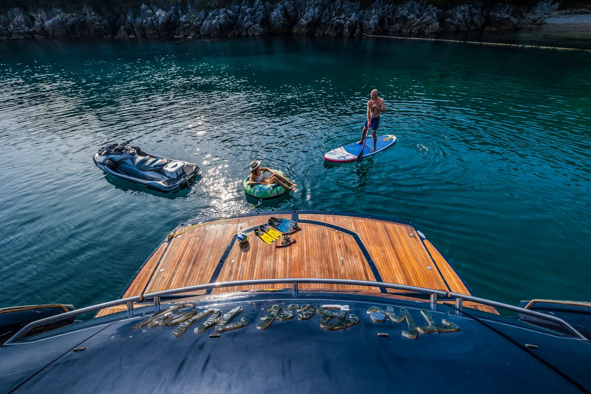 Deck of The Best Way, a Sunseeker Yacht 86 motor yacht at Dubrovnik, Croatia