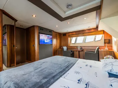 Cabin on The Best Way, a Sunseeker Yacht 86 motor yacht at Dubrovnik, Croatia