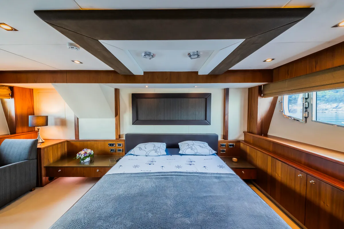 Cabin on The Best Way, a Sunseeker Yacht 86 motor yacht at Dubrovnik, Croatia
