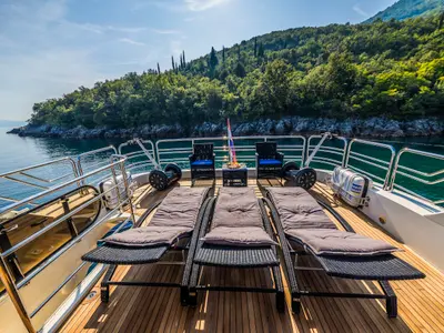 Deck of The Best Way, a Sunseeker Yacht 86 motor yacht at Dubrovnik, Croatia