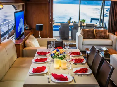 Salon of The Best Way, a Sunseeker Yacht 86 motor yacht at Dubrovnik, Croatia