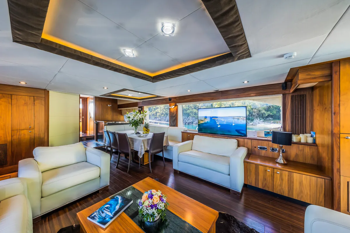 Salon of The Best Way, a Sunseeker Yacht 86 motor yacht at Dubrovnik, Croatia