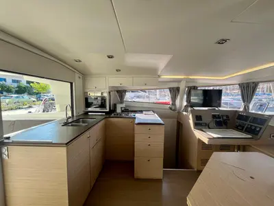 Galley of Nouvelle Vague, a Bali 4.5 catamaran at Općina Marina, Croatia