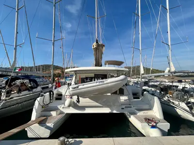 Exterior view of Nouvelle Vague, a Bali 4.5 catamaran at Općina Marina, Croatia