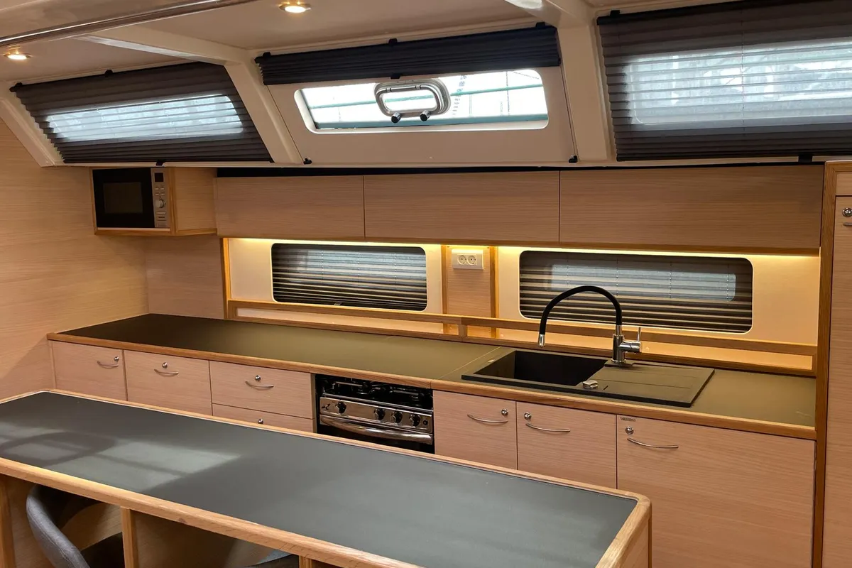 Galley of Six on the Sea, a D&D Kufner 54 Exclusive sailboat at Salerno, Italy