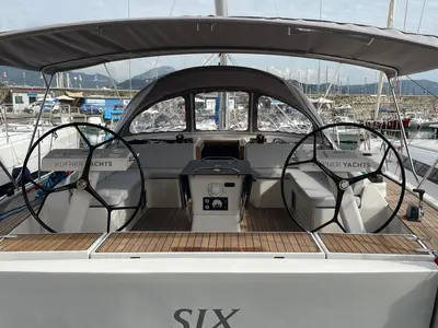 Cockpit of Six on the Sea, a D&D Kufner 54 Exclusive sailboat at Salerno, Italy