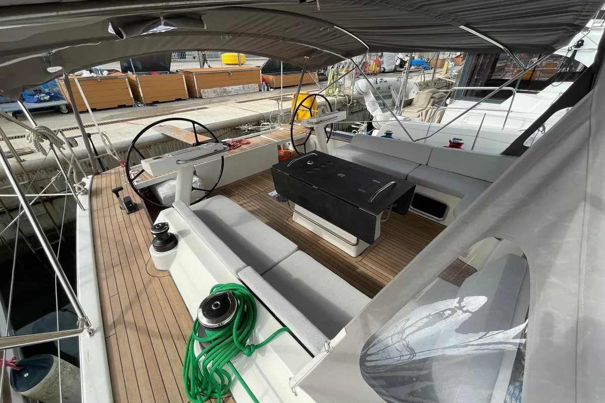 Deck of Six on the Sea, a D&D Kufner 54 Exclusive sailboat at Salerno, Italy