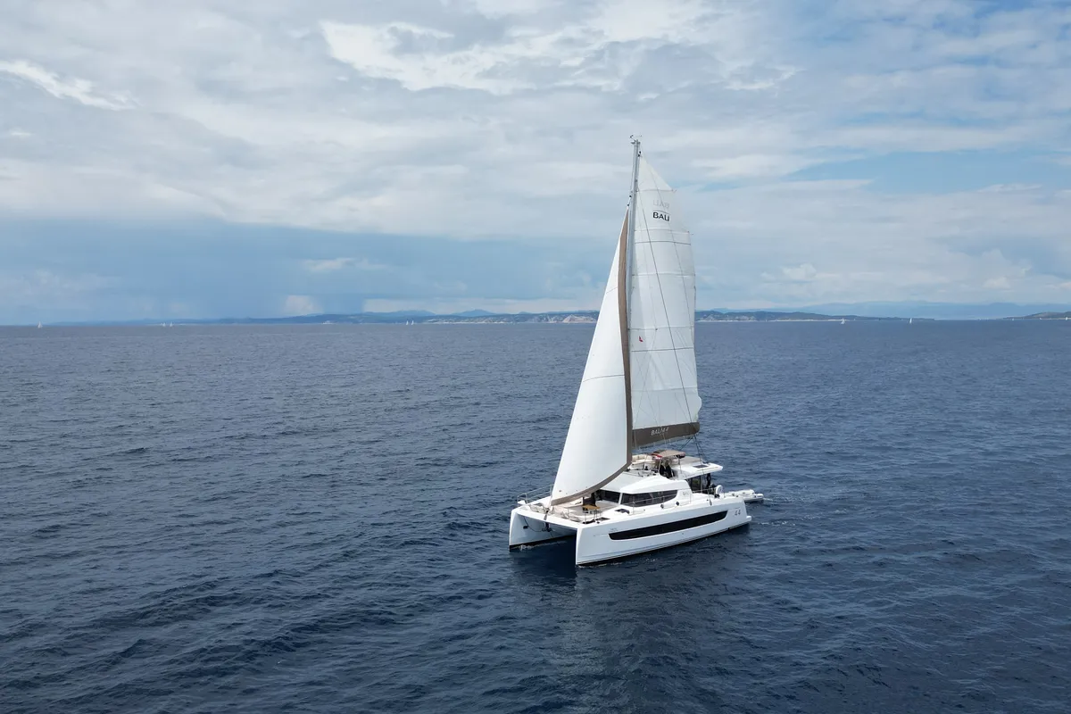 Exterior view of Bali 4.4, a catamaran at Rogoznica, Croatia