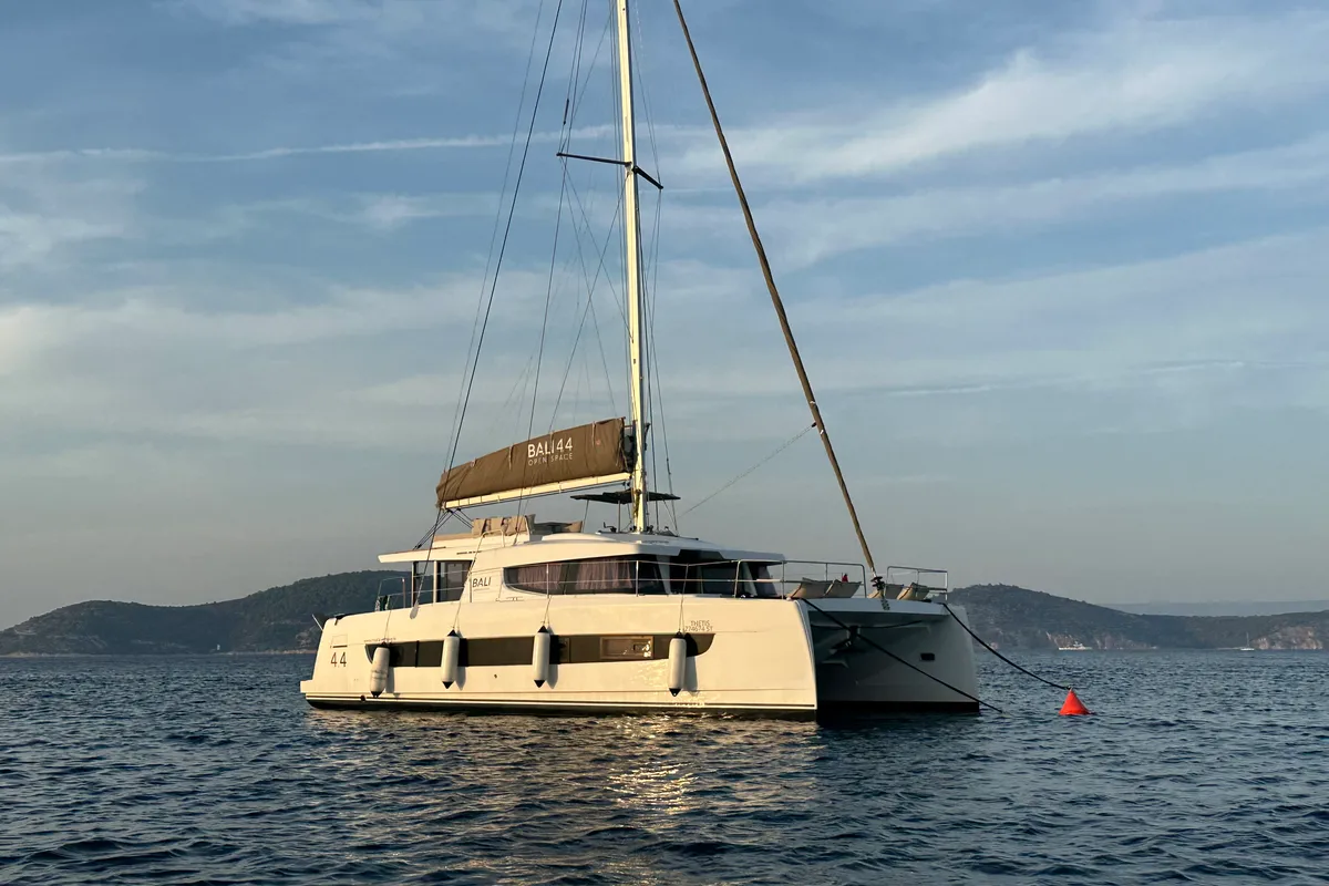 Exterior view of Bali 4.4, a catamaran at Rogoznica, Croatia