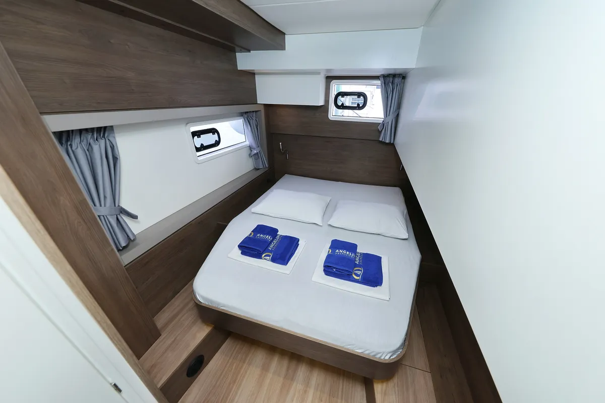 Cabin on Bali 4.4, a catamaran at Rogoznica, Croatia