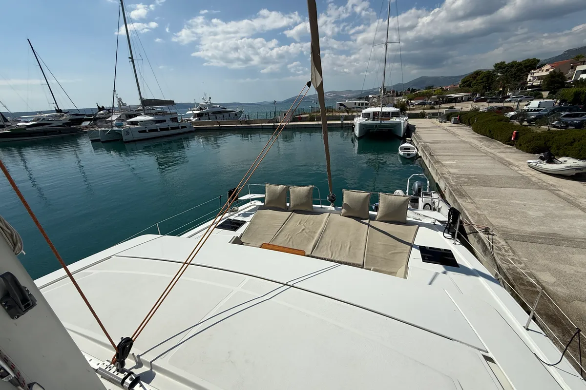 Deck of Bali 4.4, a catamaran at Rogoznica, Croatia