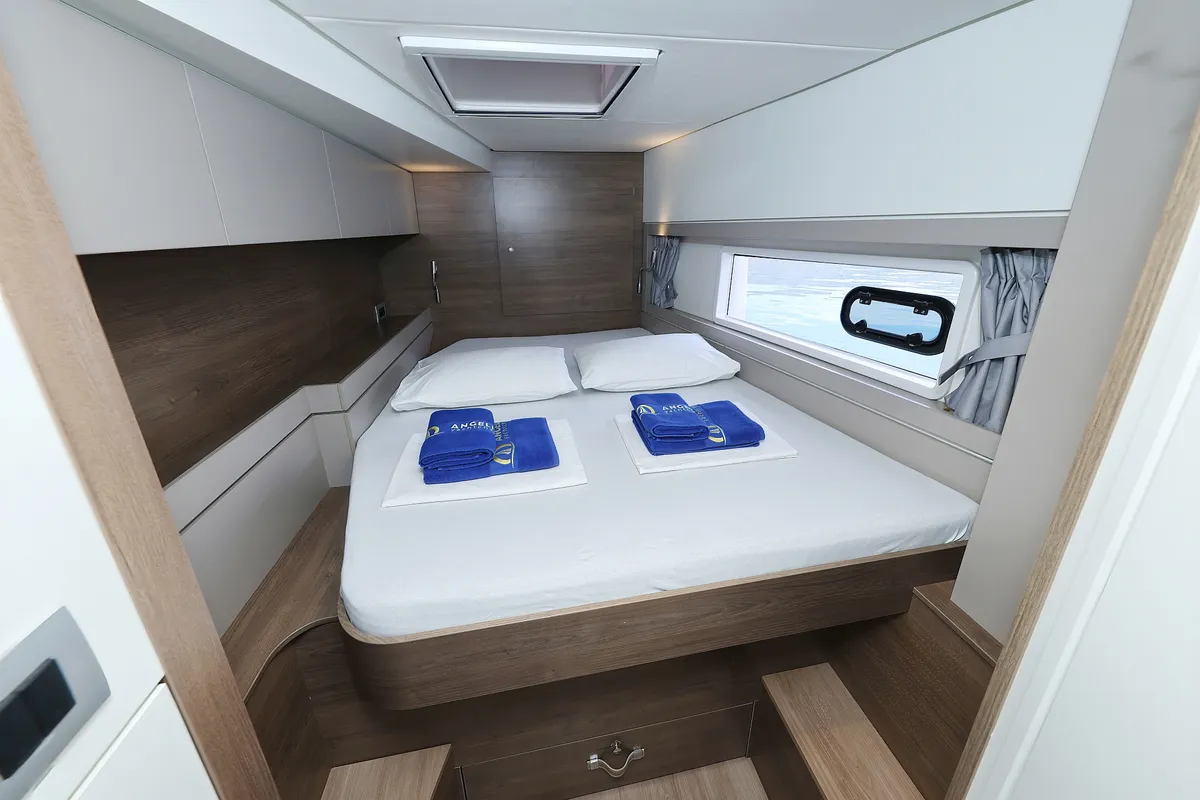 Cabin on Bali 4.4, a catamaran at Rogoznica, Croatia