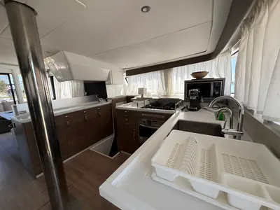 Galley of Bali 4.4, a catamaran at Rogoznica, Croatia