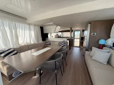 Salon of Bali 4.4, a catamaran at Rogoznica, Croatia