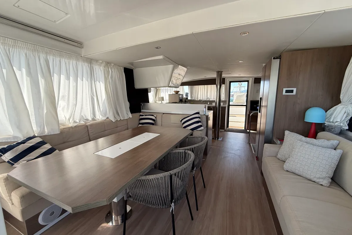 Salon of Bali 4.4, a catamaran at Rogoznica, Croatia