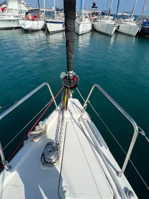 Deck of Ocyrhoe, a Beneteau Oceanis 41.1 sailboat at Municipal Unit of Rhodes, Greece