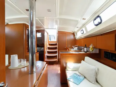 Salon of Ocyrhoe, a Beneteau Oceanis 41.1 sailboat at Municipal Unit of Rhodes, Greece