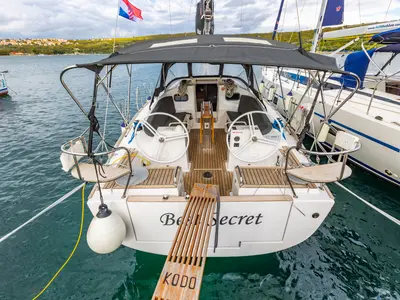 Cockpit of Best Secret, a Elan Impression 40.1 sailboat at Punat, Croatia