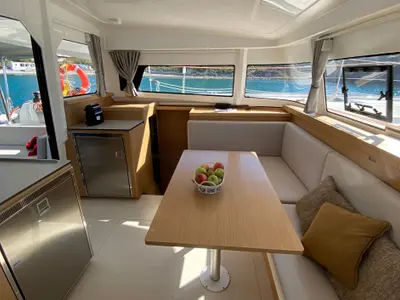 Salon of Pontinesia, a Excess 11 catamaran at Nettuno, Italy