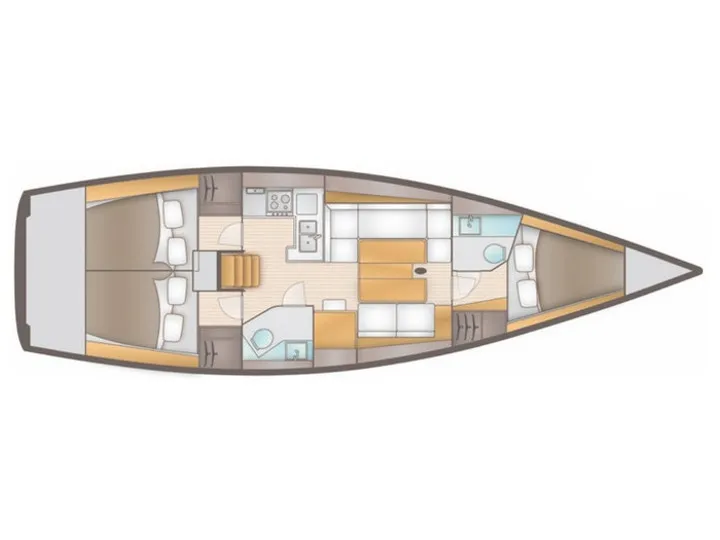 Floor plan of RED SCORPION, a AD Boats Salona 41 sailboat at Marmaris, Turkey