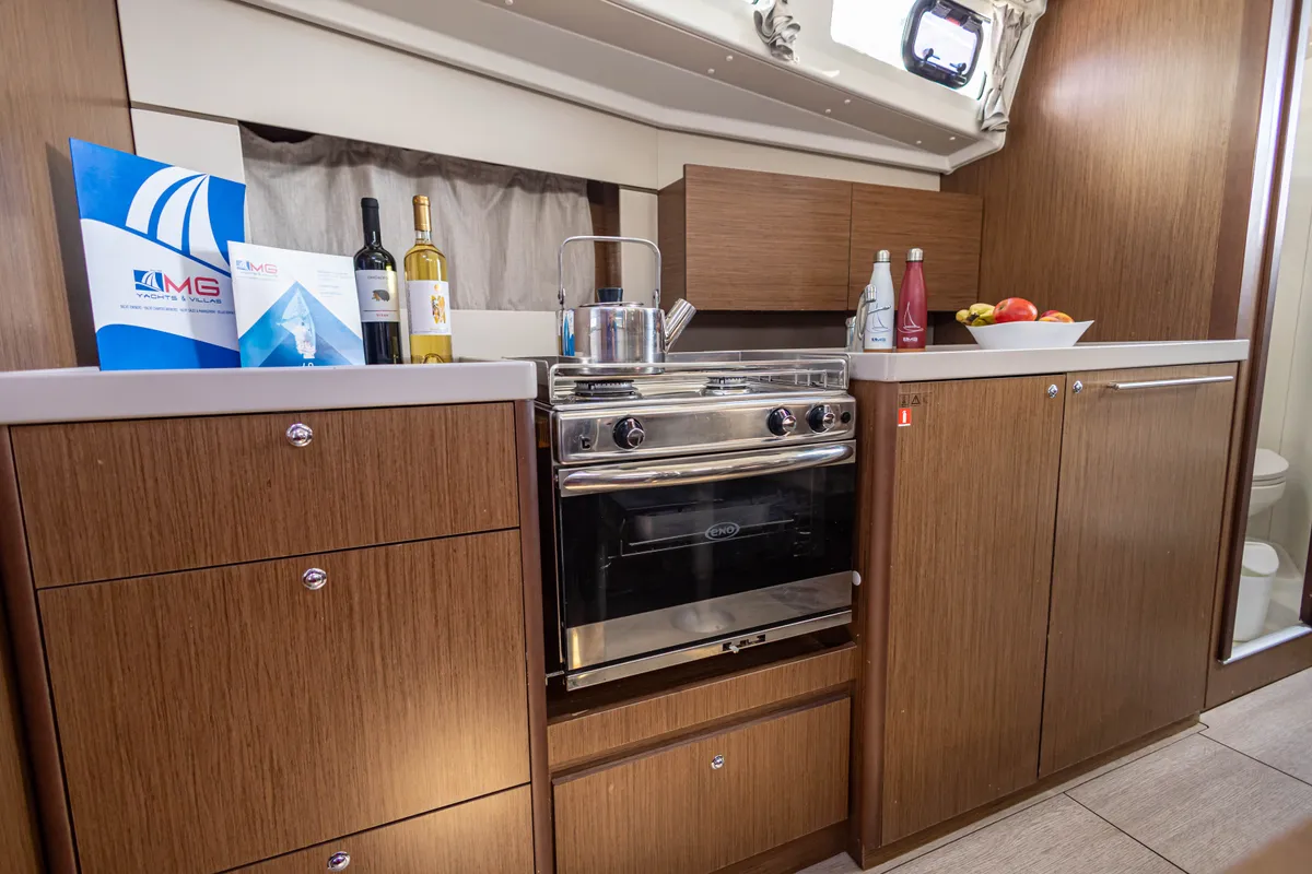 Salon of The Boss, a Beneteau Oceanis 38.1 sailboat at Municipal Unit of Palairos, Greece