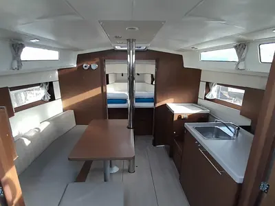 Salon of The Boss, a Beneteau Oceanis 38.1 sailboat at Municipal Unit of Palairos, Greece