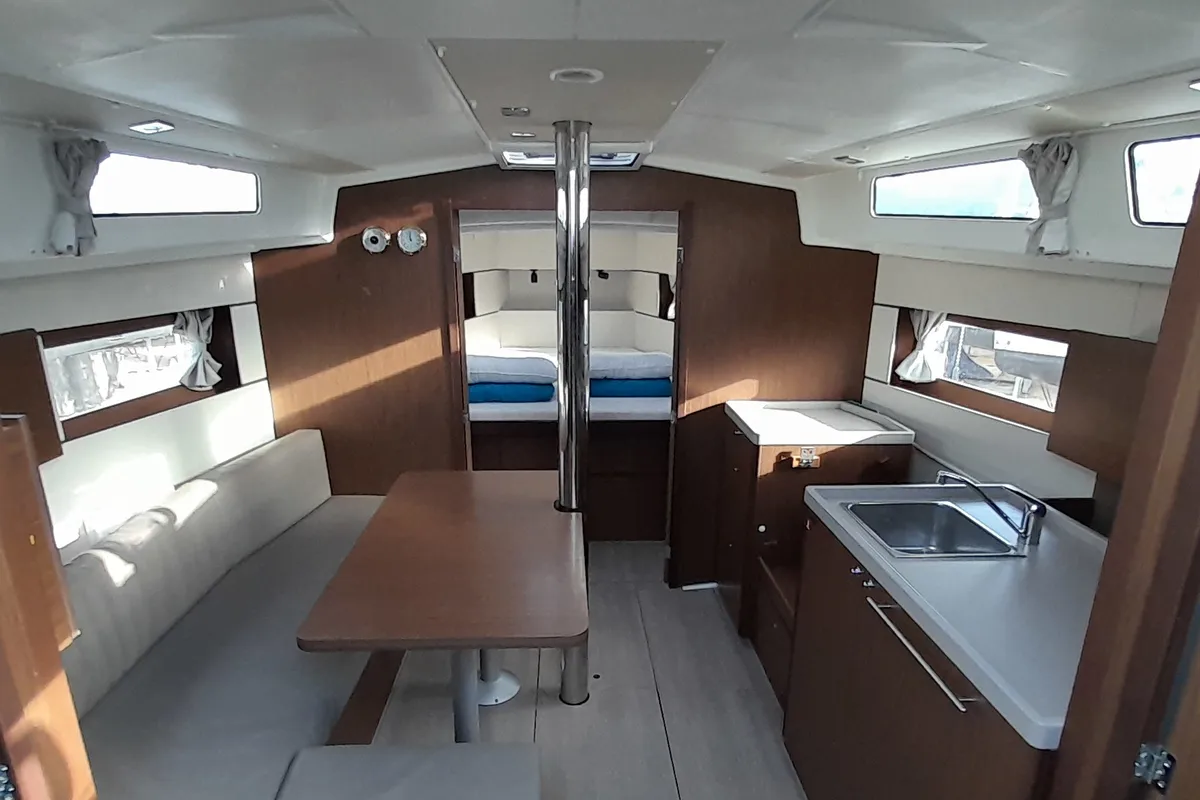 Salon of The Boss, a Beneteau Oceanis 38.1 sailboat at Municipal Unit of Palairos, Greece