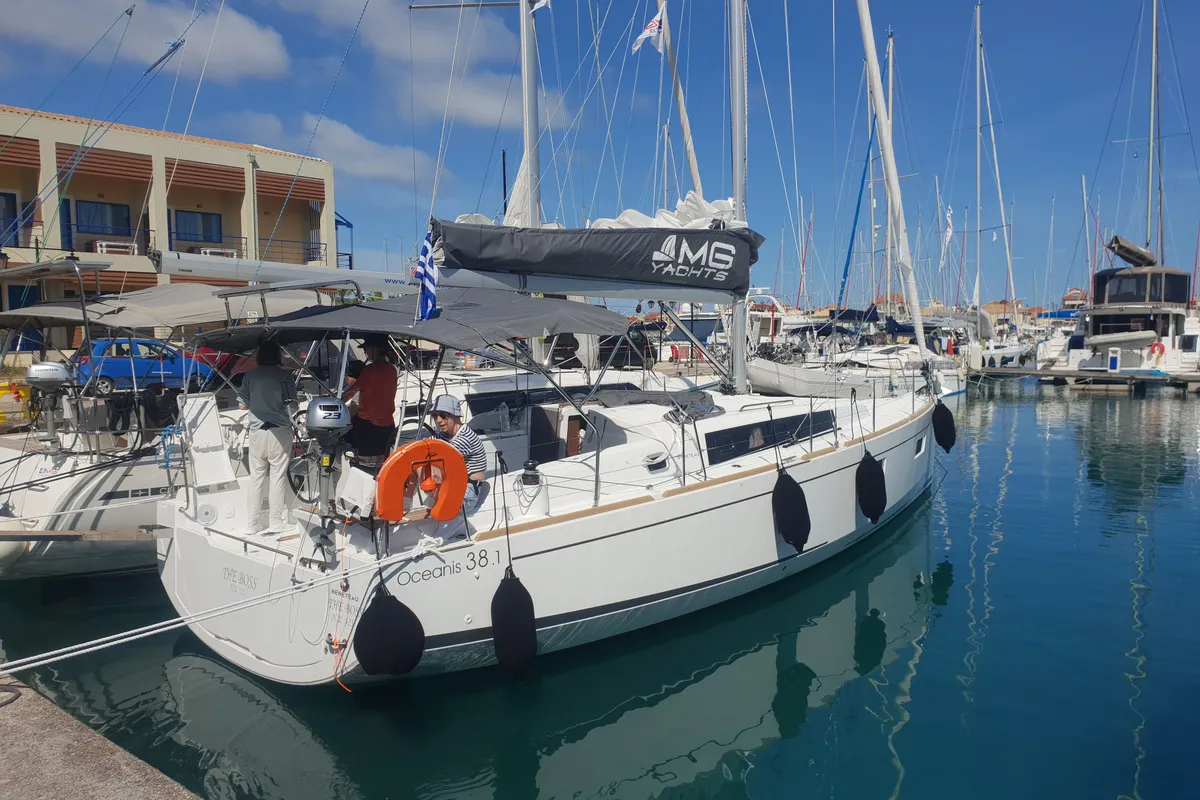 Exterior view of The Boss, a Beneteau Oceanis 38.1 sailboat at Municipal Unit of Palairos, Greece