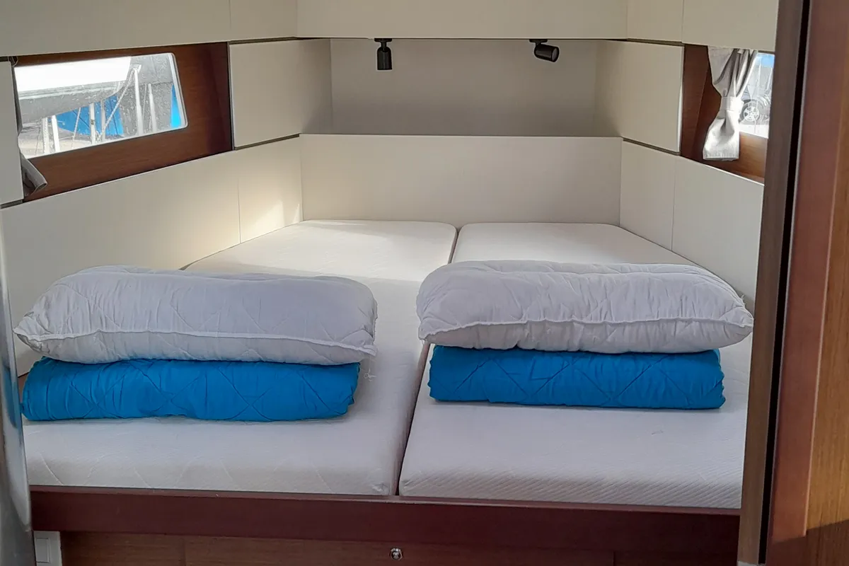 Cabin on The Boss, a Beneteau Oceanis 38.1 sailboat at Municipal Unit of Palairos, Greece