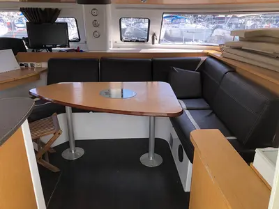 Salon of Curieuse, a Fountaine Pajot Lipari 41 catamaran at Kerners, France