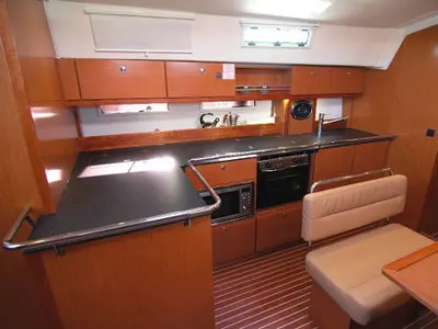 Galley of Hydra, a Bavaria Cruiser 45 sailboat at Olbia, Italy