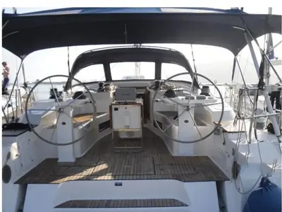 Juniper, a Bavaria Cruiser 50 sailboat at Municipal Unit of Lefkada, Greece