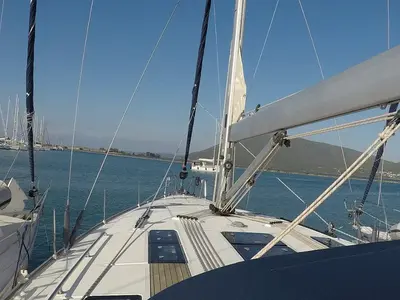 Juniper, a Bavaria Cruiser 50 sailboat at Municipal Unit of Lefkada, Greece