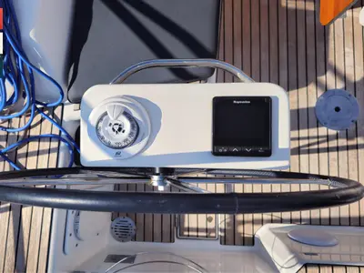 Cockpit of Lola, a Dufour 360 GL sailboat at Rogoznica, Croatia