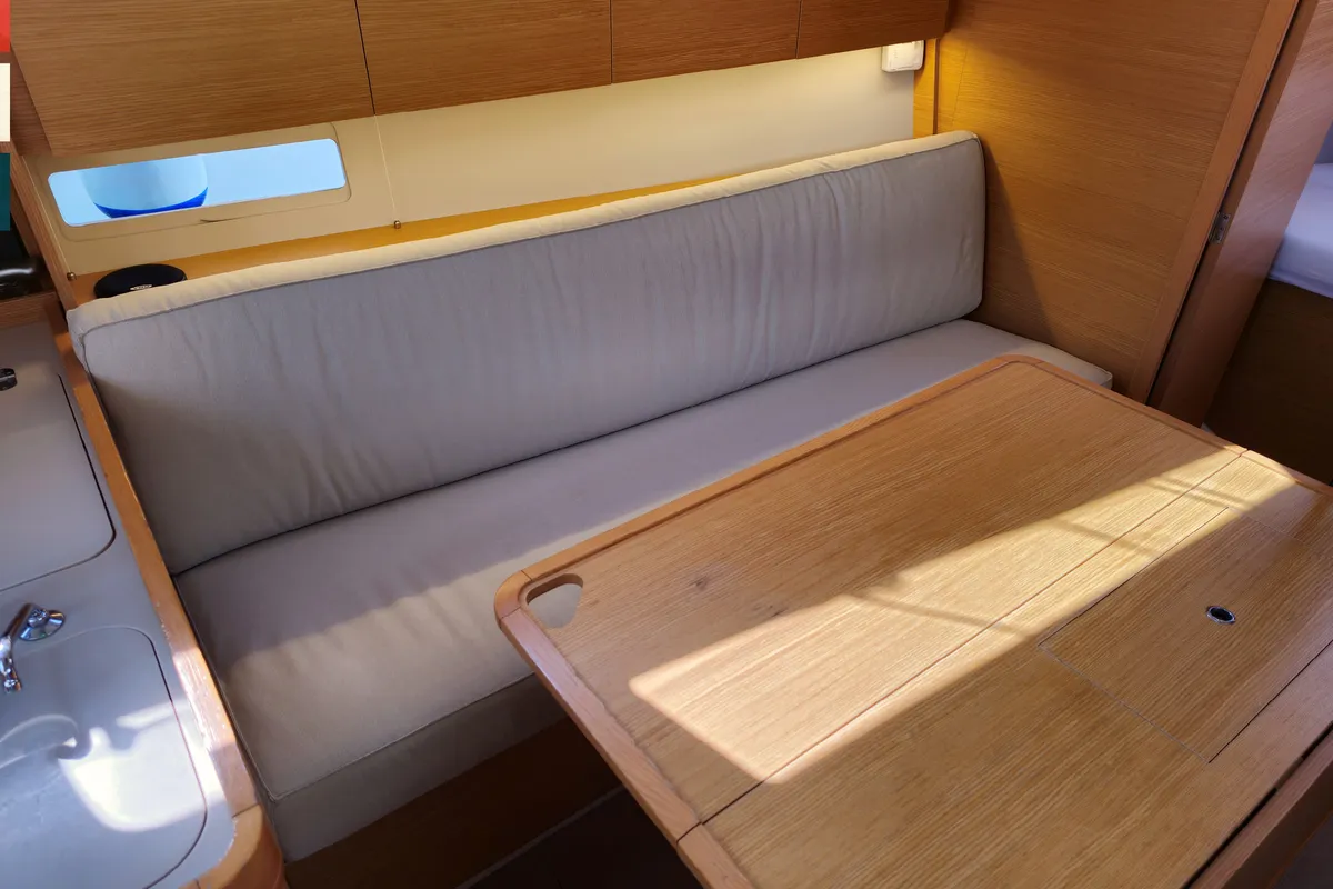 Salon of Lola, a Dufour 360 GL sailboat at Rogoznica, Croatia