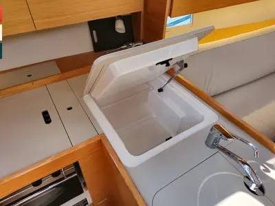 Galley of Lola, a Dufour 360 GL sailboat at Rogoznica, Croatia