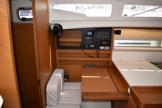 Salon of PROUD MARY, a Jeanneau Sun Odyssey 440 sailboat at Sukošan, Croatia