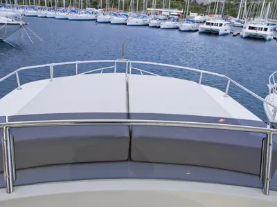 Deck of Anna Sophie, a Adagio Europa 51.5 motorboat at Primošten, Croatia