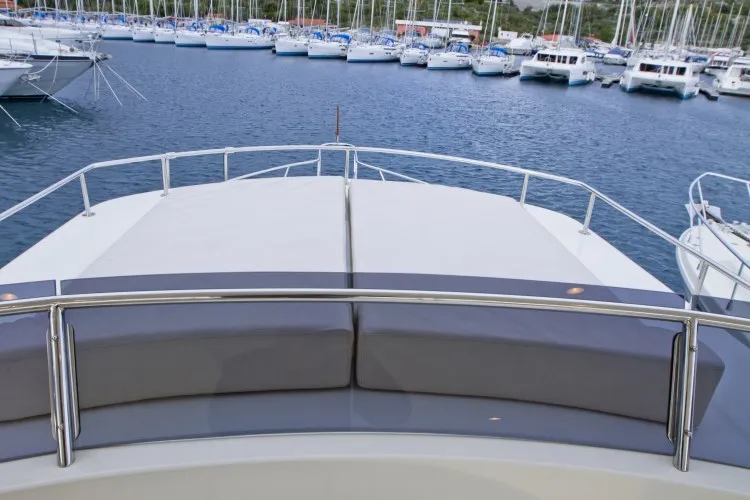Deck of Anna Sophie, a Adagio Europa 51.5 motorboat at Primošten, Croatia