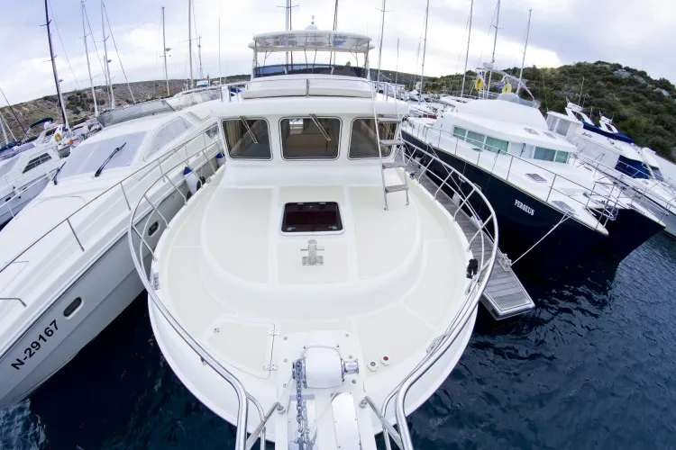 Exterior view of Anna Sophie, a Adagio Europa 51.5 motorboat at Primošten, Croatia