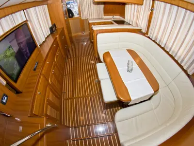 Salon of Anna Sophie, a Adagio Europa 51.5 motorboat at Primošten, Croatia