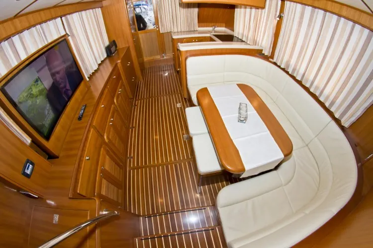 Salon of Anna Sophie, a Adagio Europa 51.5 motorboat at Primošten, Croatia