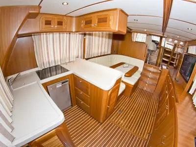Galley of Anna Sophie, a Adagio Europa 51.5 motorboat at Primošten, Croatia