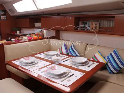 Cabin on Inspiration, a Beneteau Oceanis 54 sailboat at Athens, Greece